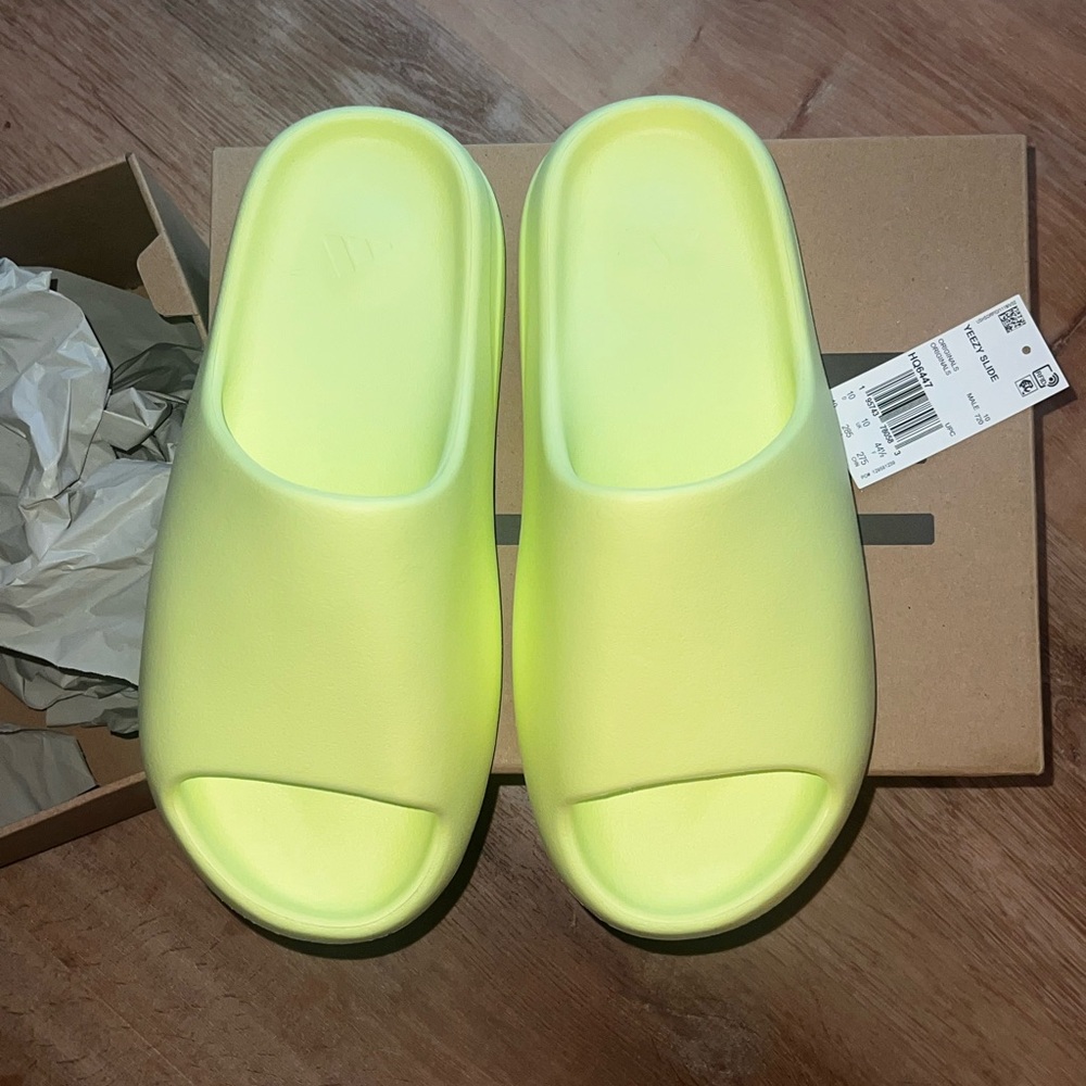 Yeezy Men's Slip-Ons in Neon Yellow